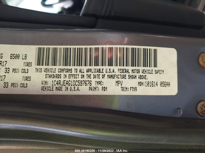 2013 JEEP GRAND CHEROKEE LAREDO - 1C4RJEAG1DC597676