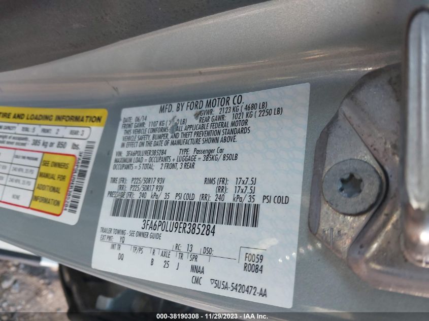 2014 FORD FUSION HYBRID SE - 3FA6P0LU9ER385284