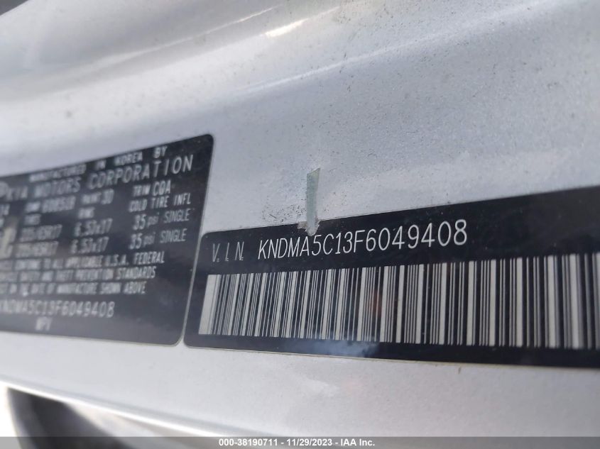 2015 KIA SEDONA L - KNDMA5C13F6049408