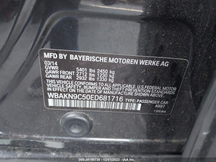 2014 BMW 550I - WBAKN9C50ED681716