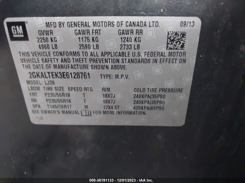 2014 GMC TERRAIN SLT - 2GKALTEK3E6128761