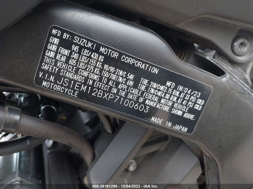 2023 SUZUKI DL800DE RC/RCA - JS1EM12BXP7100603