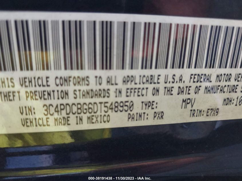 2013 DODGE JOURNEY SXT - 3C4PDCBG6DT548950