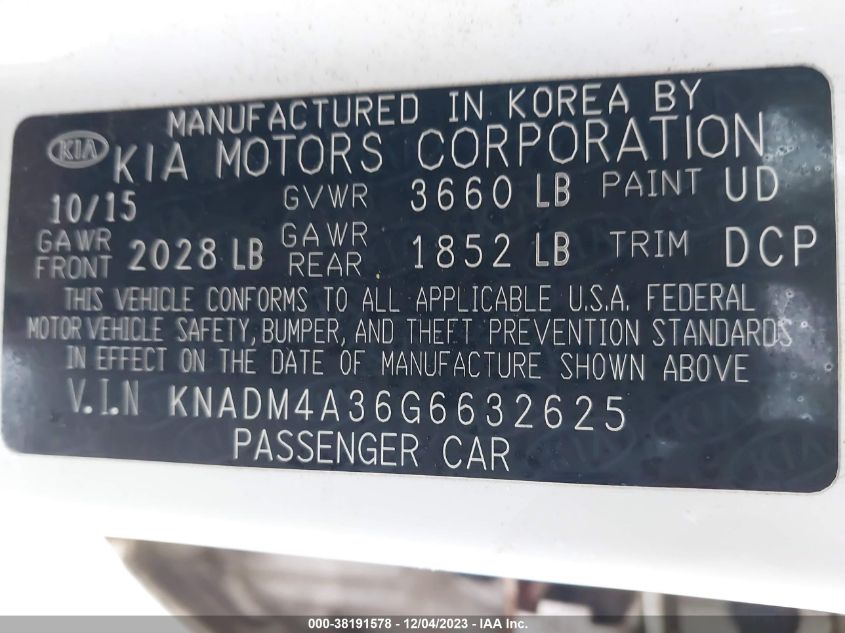 2016 KIA RIO LX - KNADM4A36G6632625