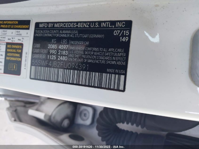 2015 MERCEDES-BENZ C 300 LUXURY/SPORT - 55SWF4JB2FU094391