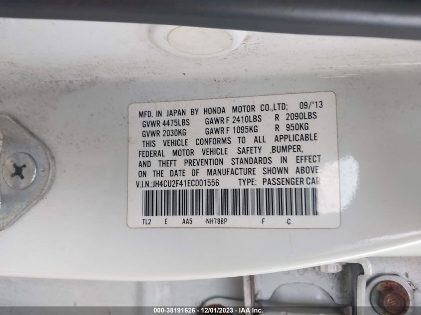 2014 ACURA TSX - JH4CU2F41EC001556