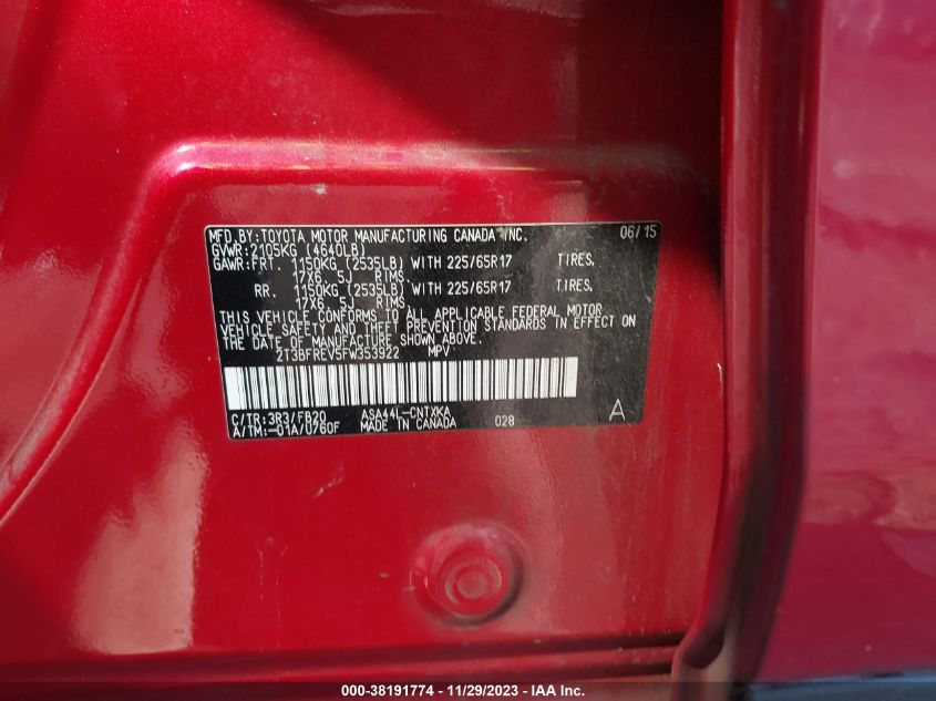 2015 TOYOTA RAV4 LE - 2T3BFREV5FW353922