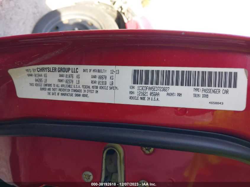 2014 DODGE DART SE - 1C3CDFAA5ED723827