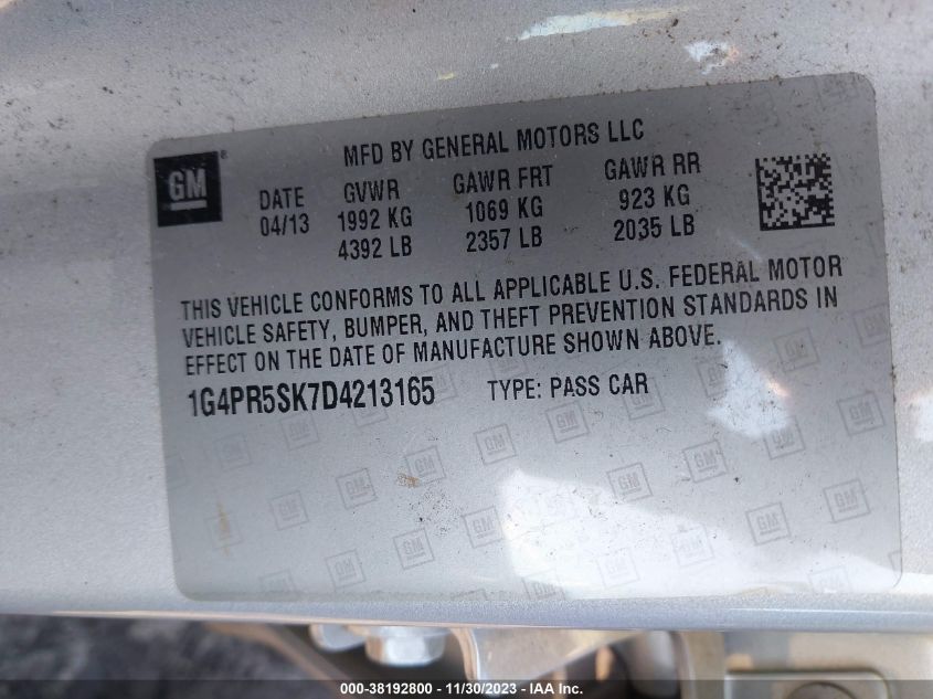 2013 BUICK VERANO CONVENIENCE - 1G4PR5SK7D4213165