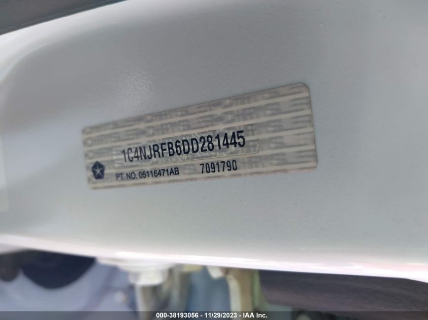 2013 JEEP PATRIOT LATITUDE - 1C4NJRFB6DD281445