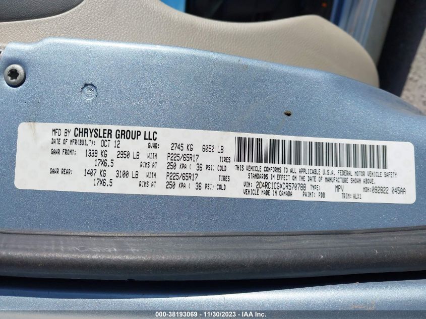 2013 CHRYSLER TOWN & COUNTRY TOURING L - 2C4RC1CGXDR570788
