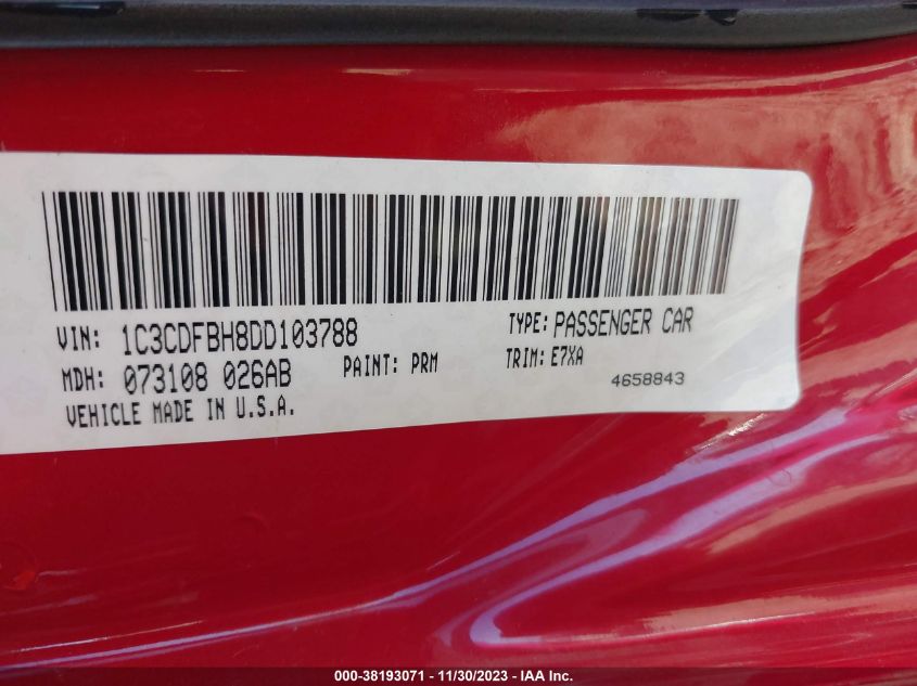 2013 DODGE DART SXT/RALLYE - 1C3CDFBH8DD103788