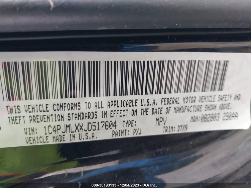 VIN 1C4PJMLXXJD517604 2018 JEEP CHEROKEE LATITUDE PLUS