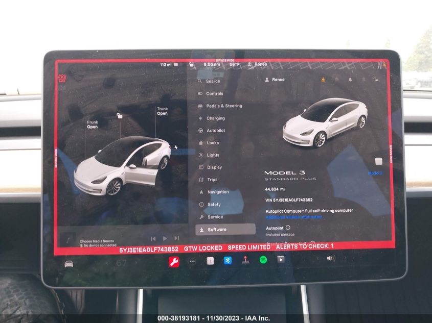 2020 TESLA MODEL 3 - 5YJ3E1EA0LF743852