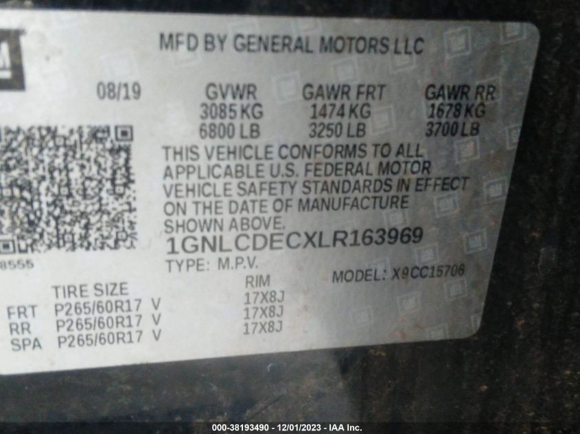 2020 CHEVROLET TAHOE POLICE - 1GNLCDECXLR163969