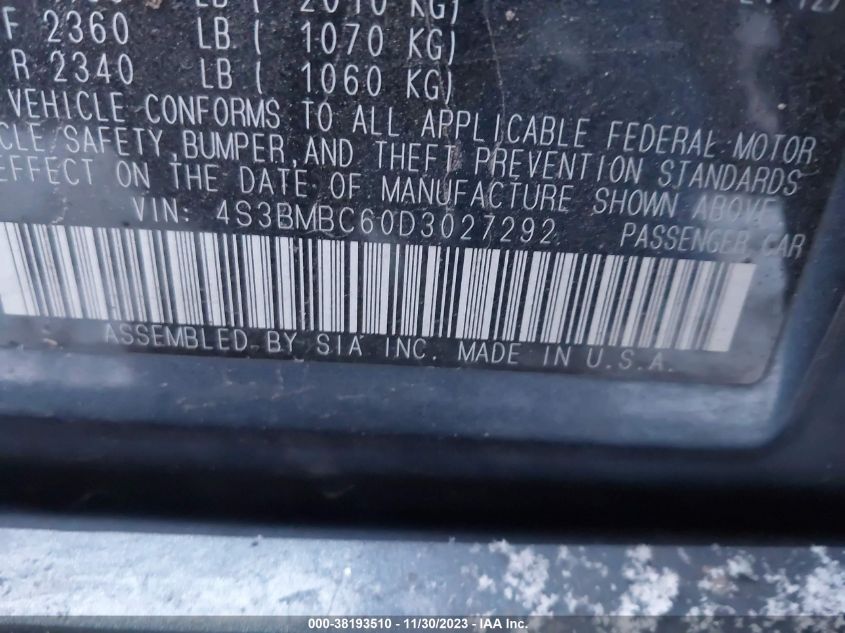 2013 SUBARU LEGACY 2.5I PREMIUM - 4S3BMBC60D3027292