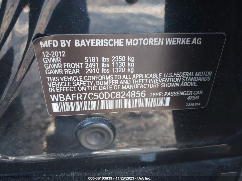 2013 BMW 535I - WBAFR7C50DC824856