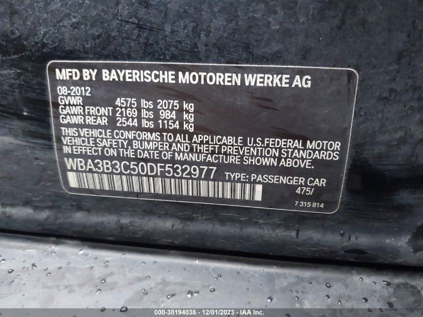2013 BMW 328I XDRIVE - WBA3B3C50DF532977