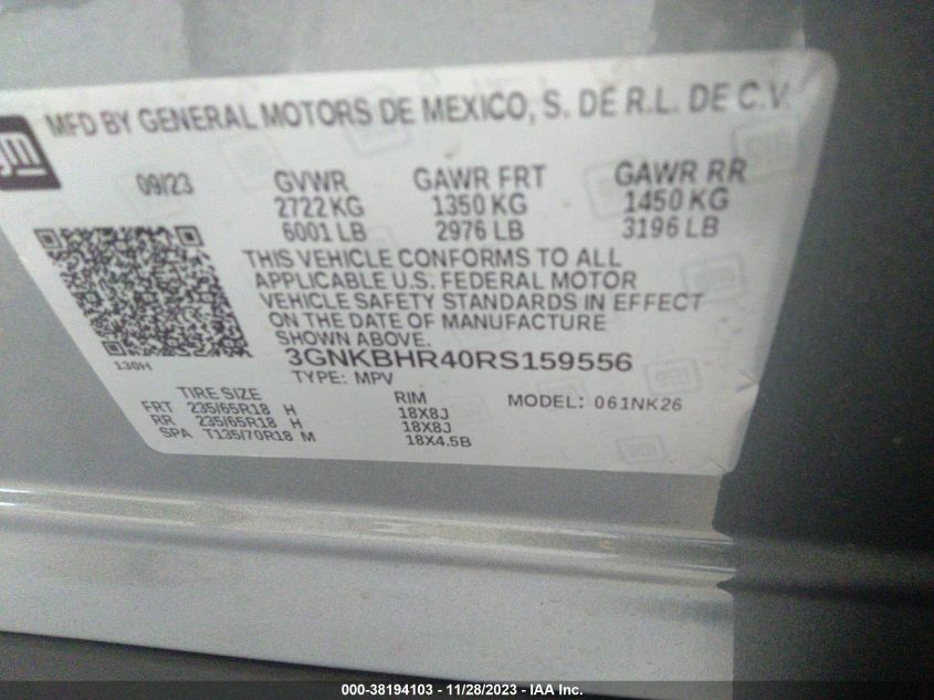 2024 CHEVROLET BLAZER AWD 2LT - 3GNKBHR40RS159556