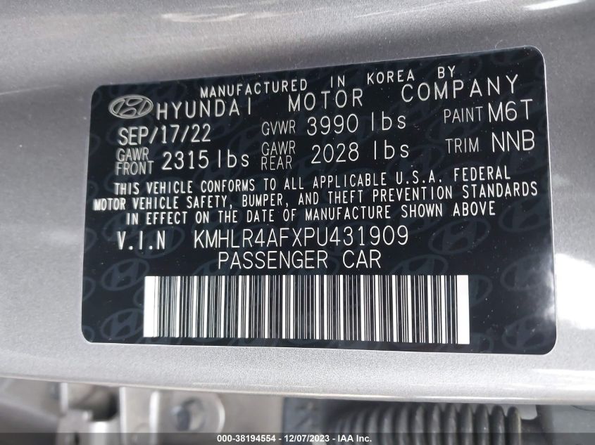 2023 HYUNDAI ELANTRA N LINE - KMHLR4AFXPU431909