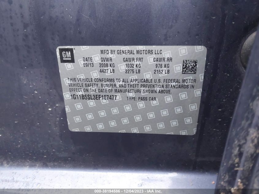 2014 CHEVROLET MALIBU LS - 1G11B5SL3EF107477