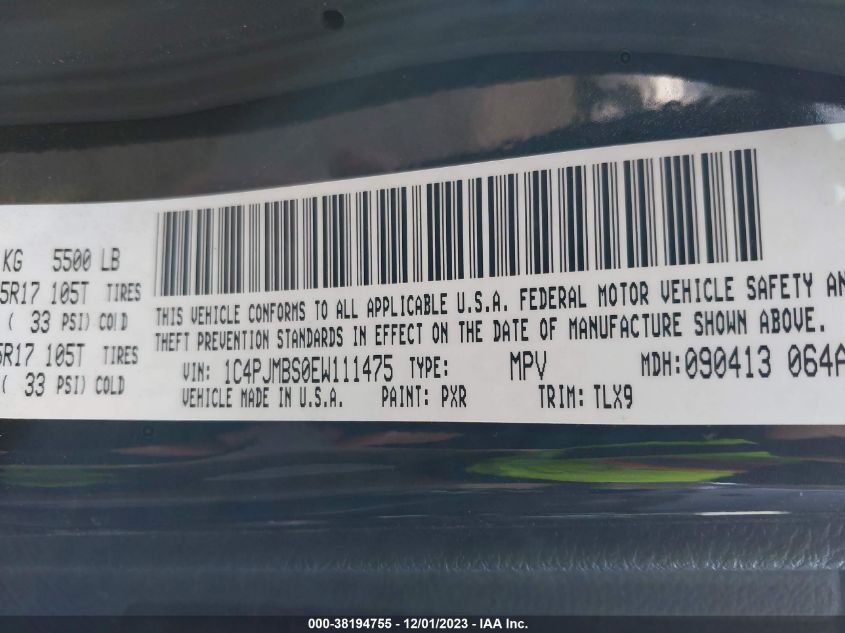 2014 JEEP CHEROKEE TRAILHAWK - 1C4PJMBS0EW111475