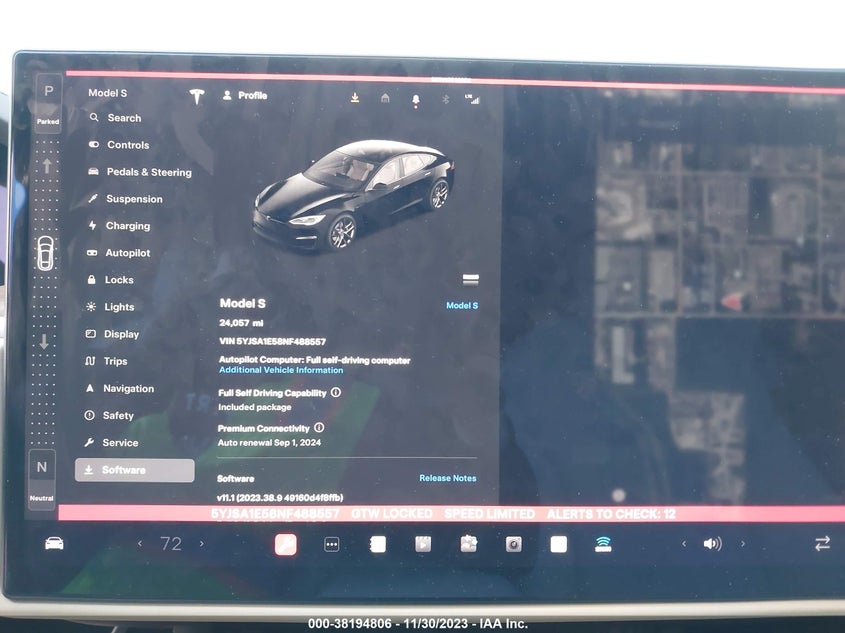 VIN 5YJSA1E58NF488557 2022 TESLA MODEL S