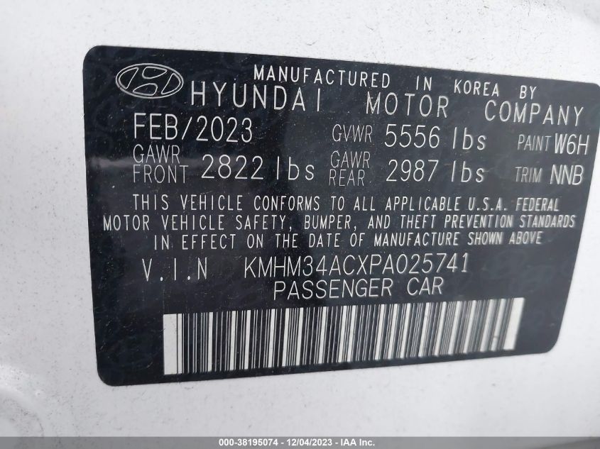 2023 HYUNDAI IONIQ 6 SEL - KMHM34ACXPA025741