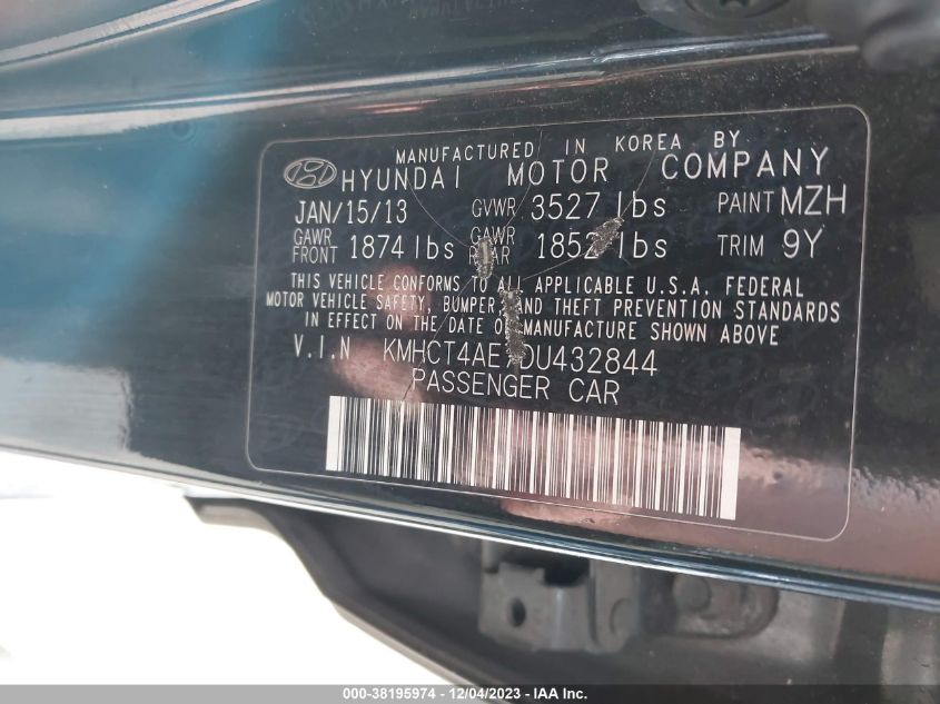 2013 HYUNDAI ACCENT GLS - KMHCT4AE7DU432844
