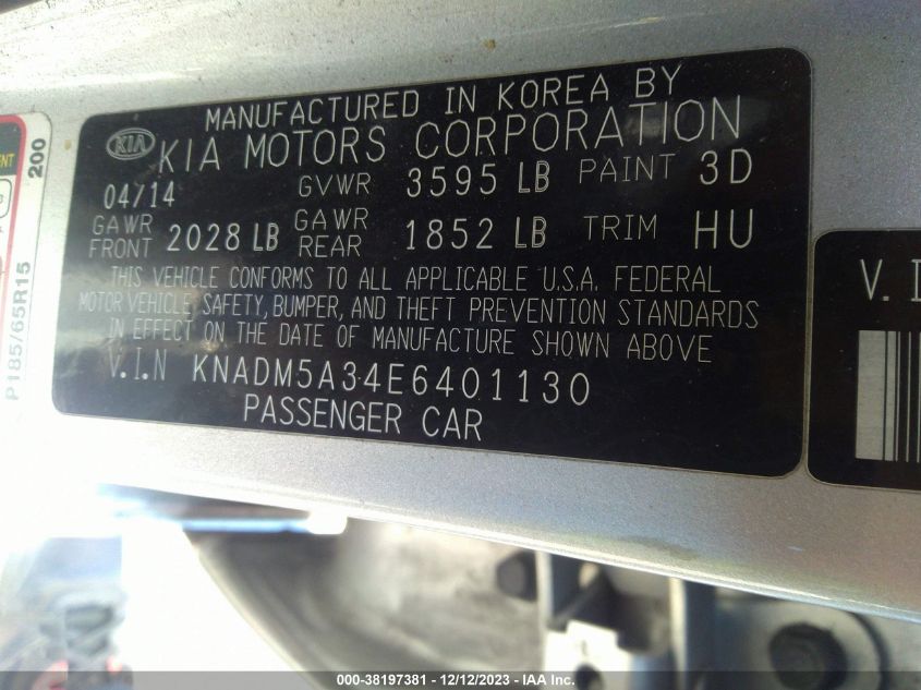 2014 KIA RIO LX - KNADM5A34E6401130