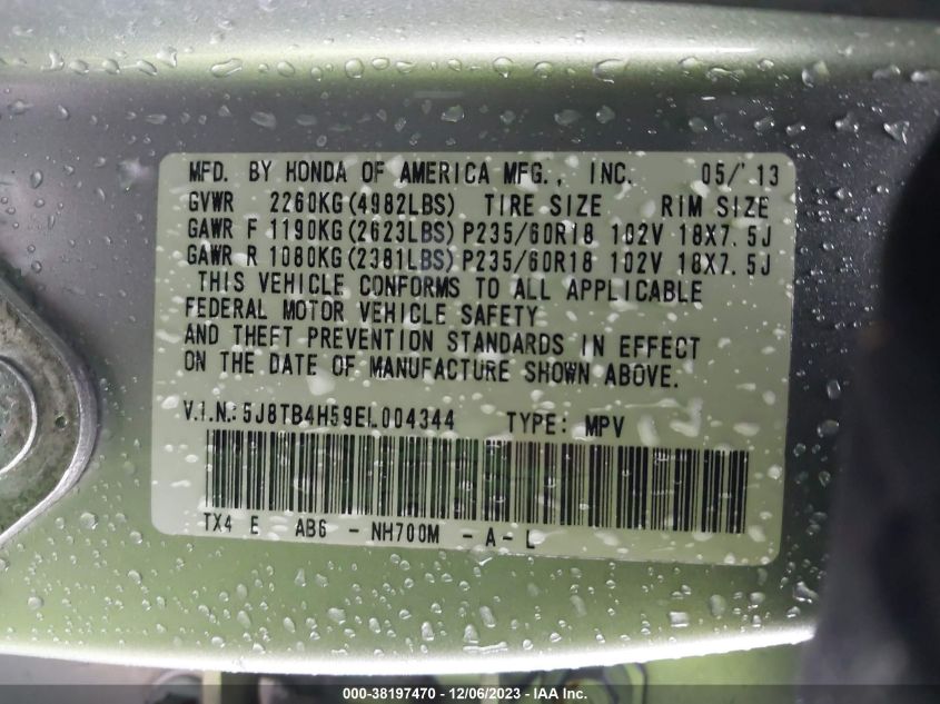 2014 ACURA RDX TECH PKG - 5J8TB4H59EL004344