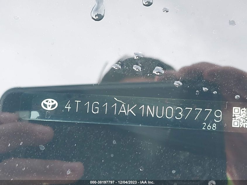 2022 TOYOTA CAMRY SE - 4T1G11AK1NU037779