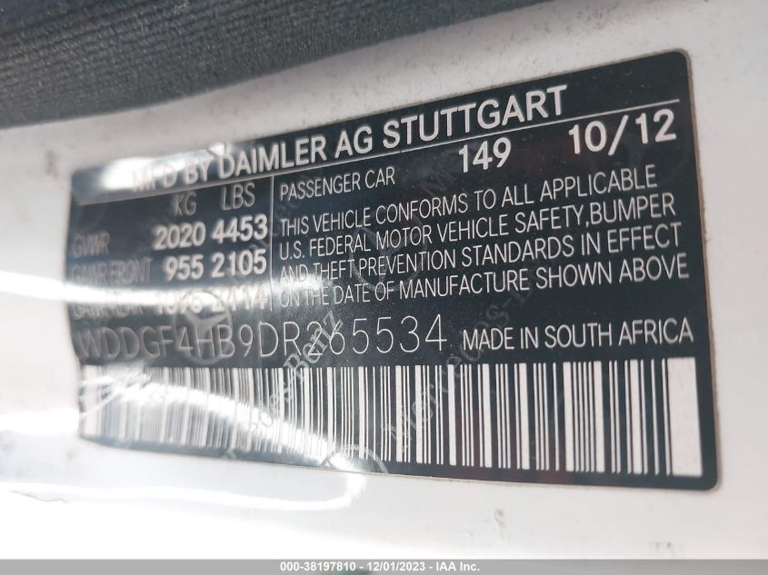 2013 MERCEDES-BENZ C 250 LUXURY/SPORT - WDDGF4HB9DR265534