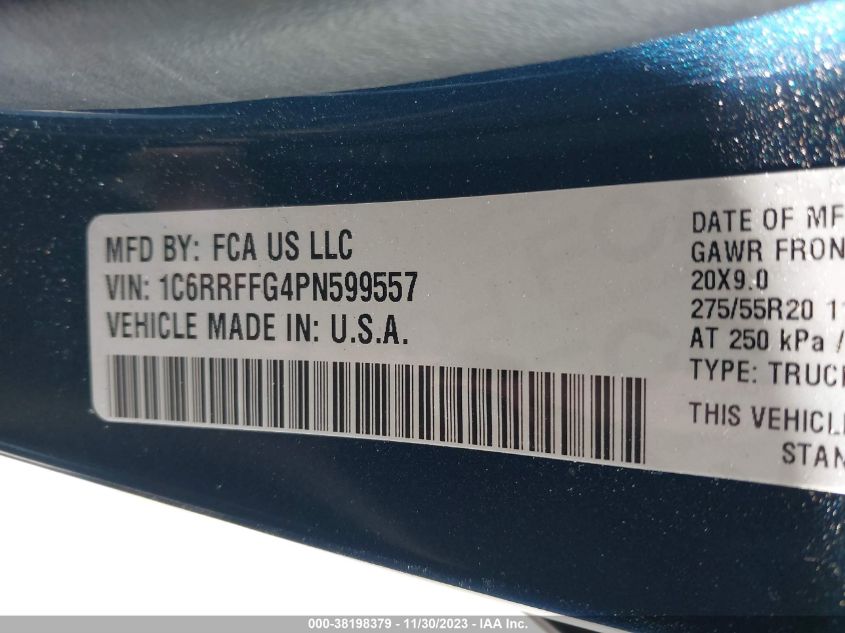 2023 RAM 1500 BIG HORN/LONE STAR - 1C6RRFFG4PN599557