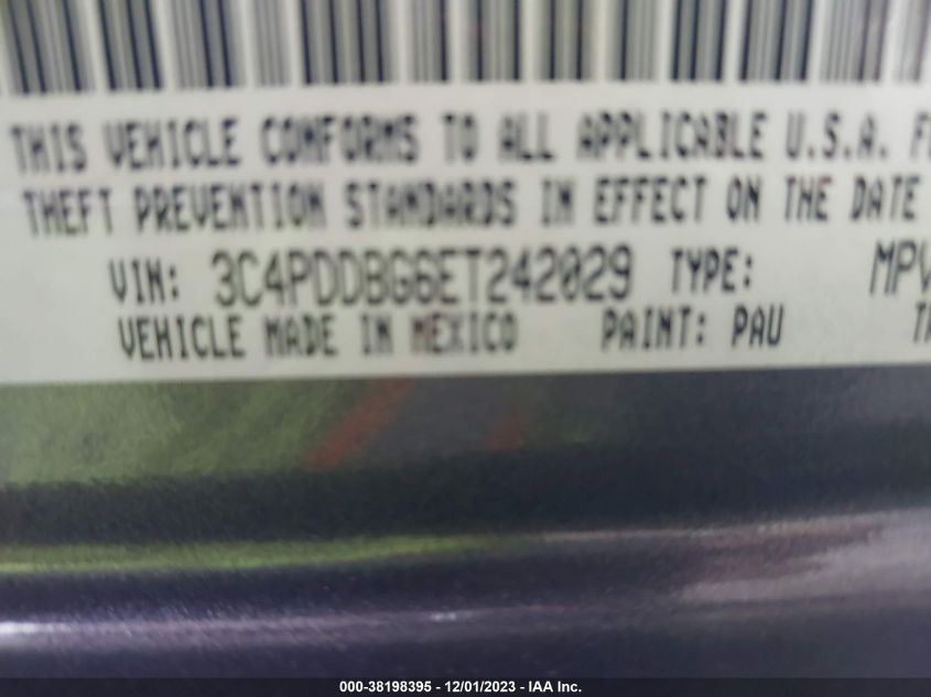 2014 DODGE JOURNEY SXT - 3C4PDDBG6ET242029