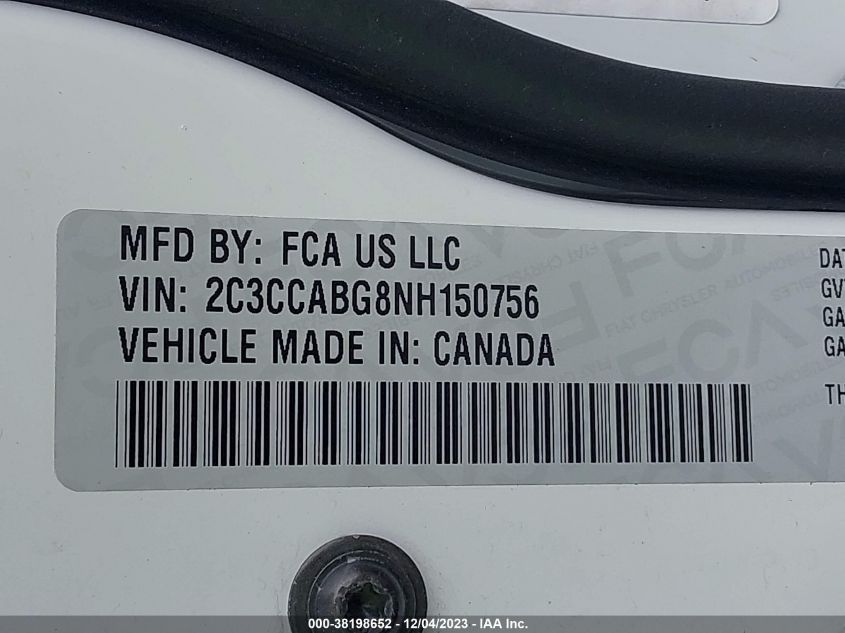 2022 CHRYSLER 300 S - 2C3CCABG8NH150756