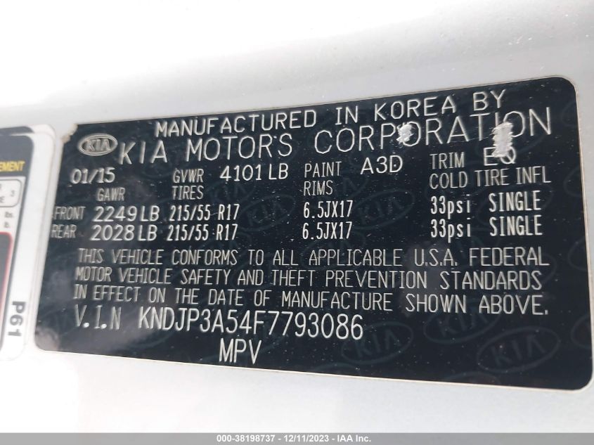 2015 KIA SOUL + - KNDJP3A54F7793086