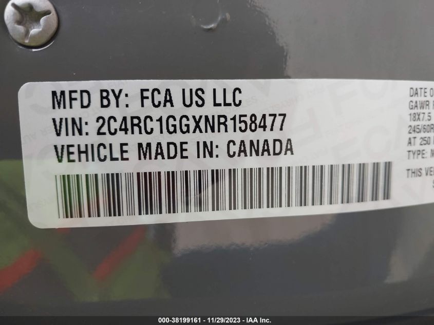 2C4RC1GGXNR158477 Chrysler Pacifica LIMITED 9