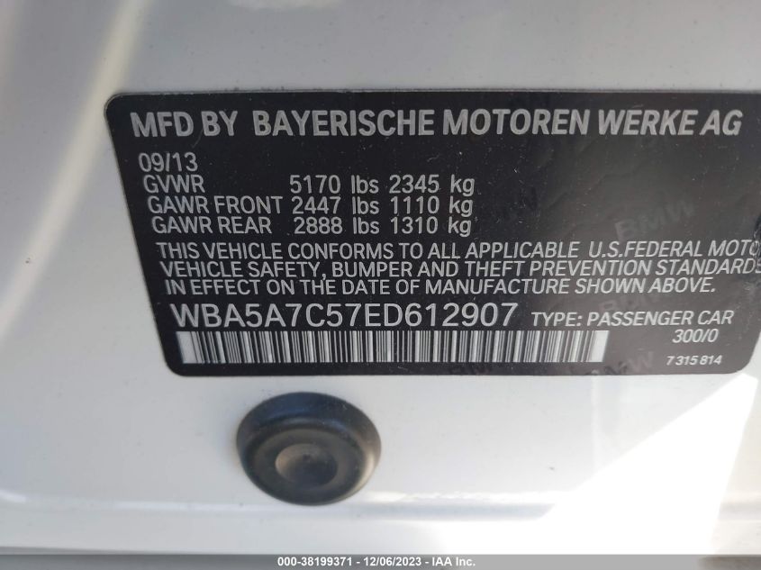 2014 BMW 528I XDRIVE - WBA5A7C57ED612907