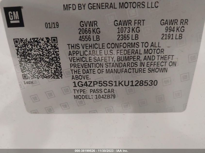 2019 BUICK LACROSSE ESSENCE - 1G4ZP5SS1KU128530