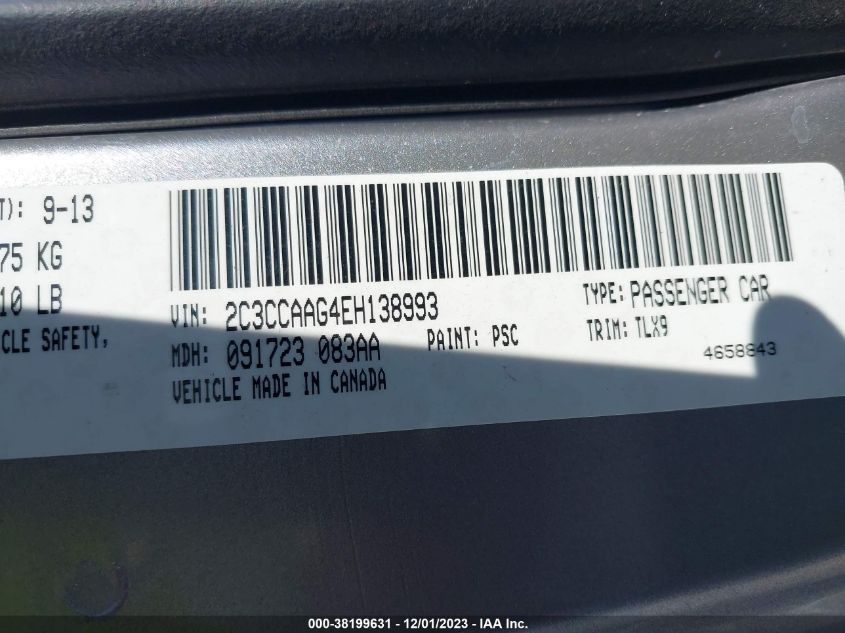 2014 CHRYSLER 300 - 2C3CCAAG4EH138993