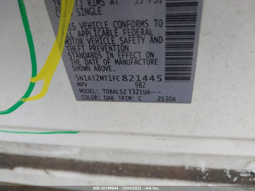 2015 NISSAN ROGUE SL - 5N1AT2MT1FC821445