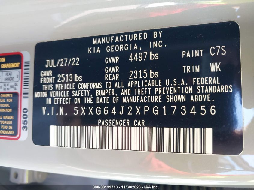 2023 KIA K5 GT LINE - 5XXG64J2XPG173456