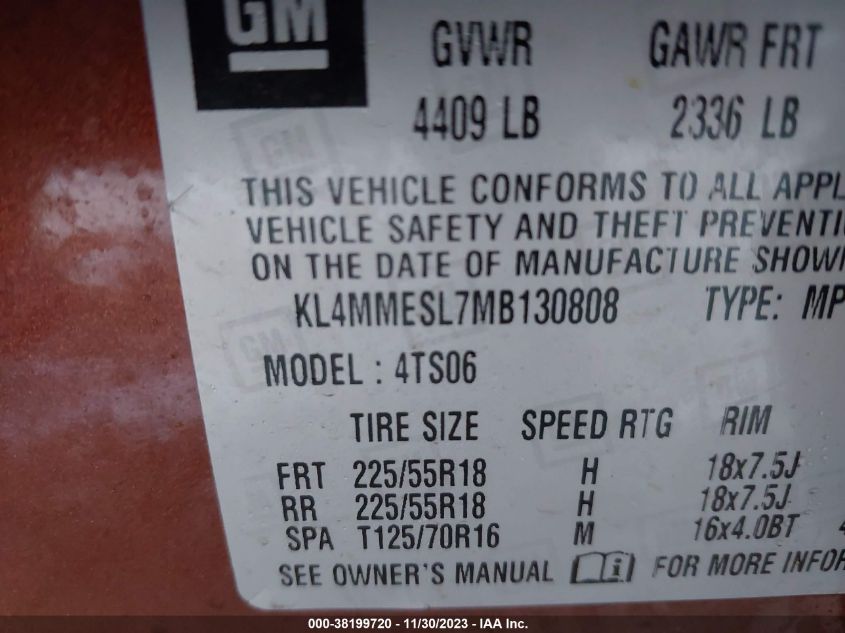 2021 BUICK ENCORE GX SELECT - KL4MMESL7MB130808