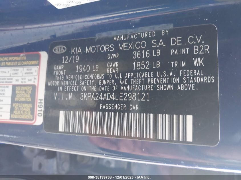 2020 KIA RIO LX/S - 3KPA24AD4LE298121