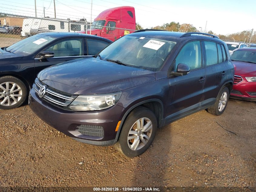 2016 VOLKSWAGEN TIGUAN S - WVGAV7AXXGW531798