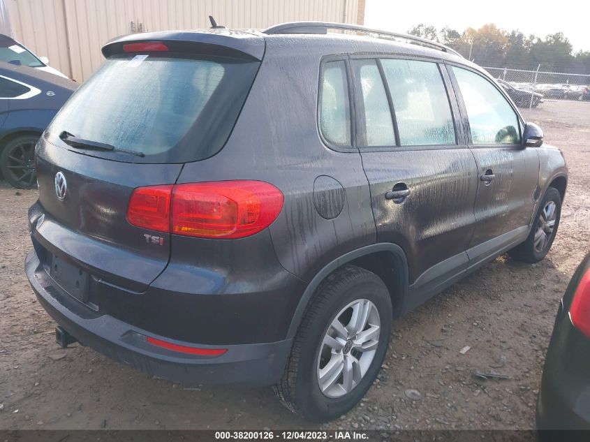 2016 VOLKSWAGEN TIGUAN S - WVGAV7AXXGW531798