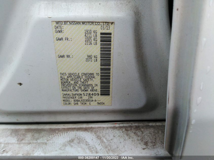 2013 NISSAN ALTIMA 2.5 S - 1N4AL3APXDN528409
