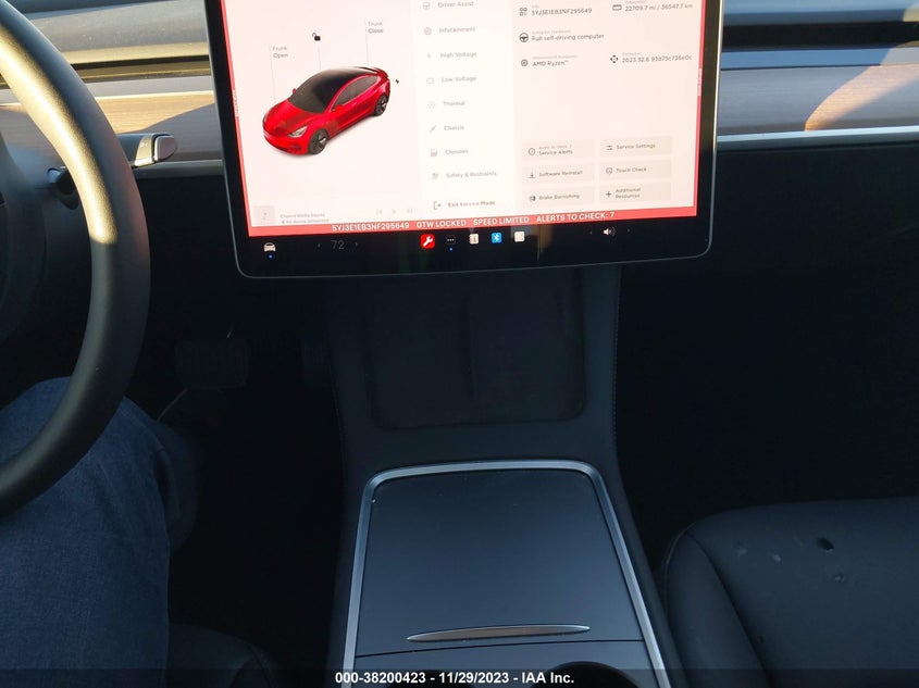 VIN 5YJ3E1EB3NF295649 2022 TESLA MODEL 3