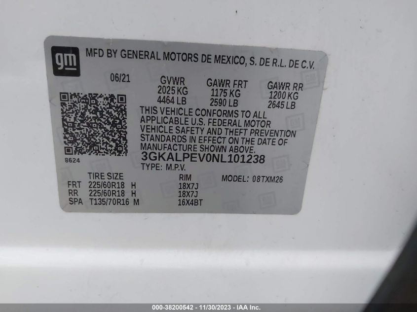 2022 GMC TERRAIN SLT - 3GKALPEV0NL101238